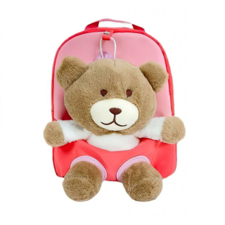 Dětský batoh s plyšákem Méďa růžový