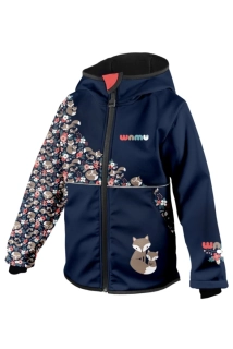 Wamu Softshellová bunda dětská, LIŠKY, tmavě modrá