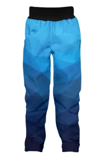 Wamu Softshellové kalhoty dětské, MOZAIKA, modrá