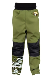 Wamu Softshellové kalhoty dětské, MASKÁČ, khaki