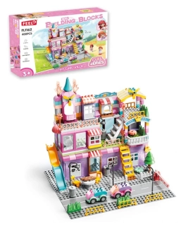 Stavebnice pro holky velká 3 patrová vila, 400 dílků, spousta vybavení a figurky, velké kostky pro děti 3+