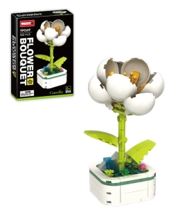 Woma Stavebnice květina s podstavcem, bílá kamélie, 122 dílků