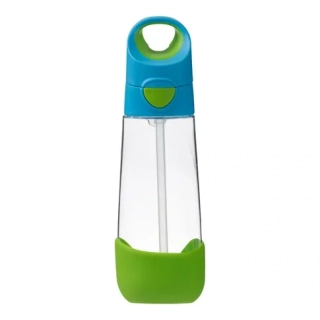 b.box Lahev na pití s brčkem 600 ml - modrá/zelená
