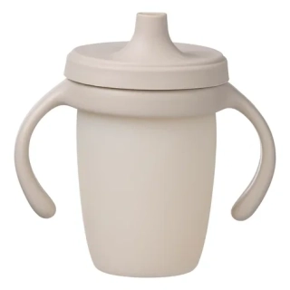 b.box Silikonový hrneček s pítkem 240 ml - béžový