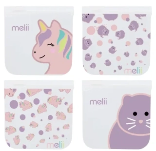 Melii Opakovatelně použitelné sáčky na svačinu 4ks - Kočka, Jednorožec