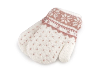 Stoklasa Dětské pletené rukavice palčáky s kožíškem, zateplené