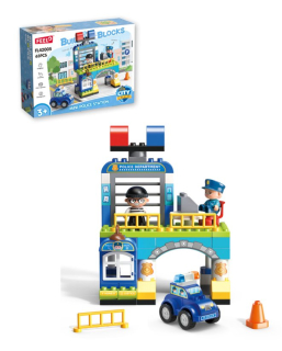 Stavebnice policejní stanice, 63 dílků, pro děti od 3 let