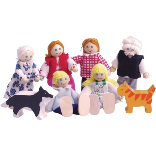 Bigjigs Toys Set rodinky do domečku 8ks