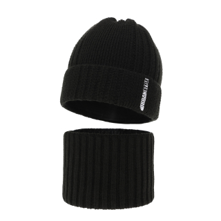 Agbo Komplet zimní chlapecký: čepice a tunel černý Balaton, vel. 50/52