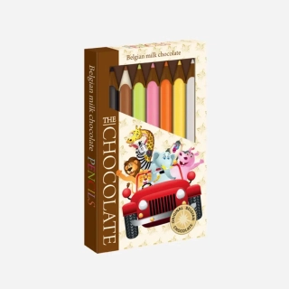 The Chocolate Čoko pastelky mléčné - motiv zvířátka, 100 g