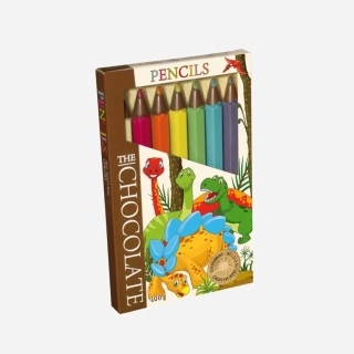 The Chocolate Čokoládové pastelky - motiv dinosauři, 100 g