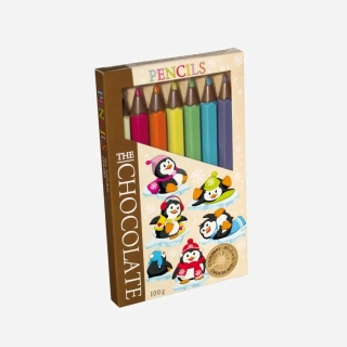 The Chocolate Čokoládové pastelky - motiv tučňáci, 100 g