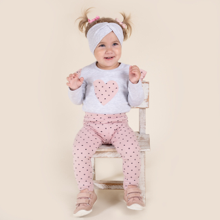 Dívčí legíny růžové se srdíčky, 98