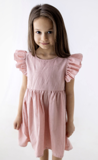 Lily Grey šaty pudrové, krátký rukáv, vel. 134