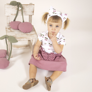 Bavlněné dívčí body Emliy, třešně, 80