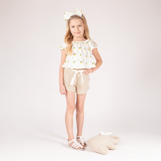 Dívčí šortky béžové s páskem Tola, 86