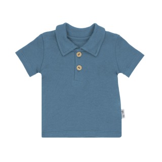 Chlapecká halenka s krátkým rukávem, bavlna, tmavě modrá, Eddy, vel. 98