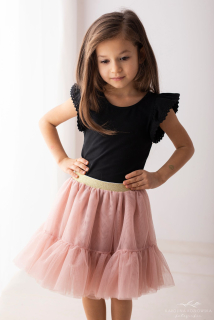 Lily Grey tričko volánkový rukáv černé, vel. 134