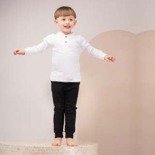 Chlapecká bavlněná halenka, dlouhý rukáv, bílá, vel. 116