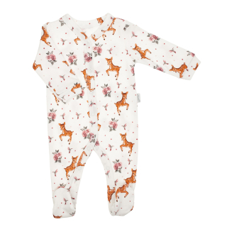 Bavlněný overal pro dívky, potisk jelenů, krémová LALA 62