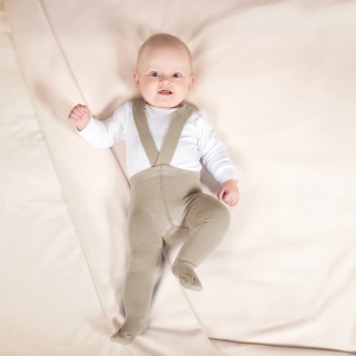 Bambusové punčocháče s kšandami, hnědé, vel. 56/62