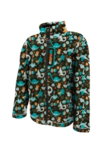 Wamu Fleecová mikina dětská, DINOSAUŘI, hnědo-černá