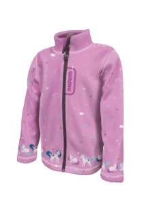 Wamu Fleecová mikina dětská, JEDNOROŽCI, růžová