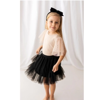 Lily Grey tylová sukně s volánkem černá, vel. 134