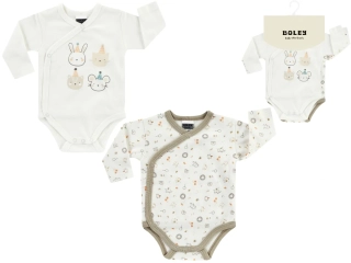 Set zavinovací body dlouhý rukáv 2 ks Multipack Unisex, vel. 74