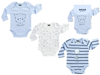 Body dlouhý rukáv set 3 ks Multipack Boys, vel. 68