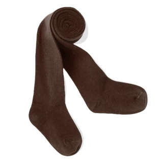 WOLA Dětské jednobarevné punčocháče , hnědé, vel. 116/122